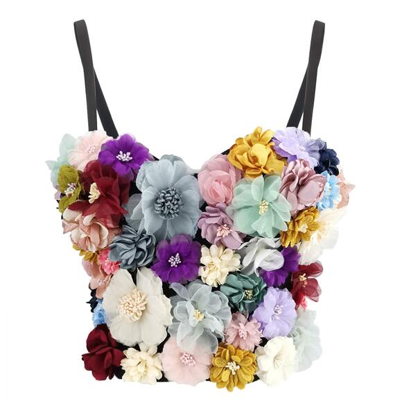 Other - 5354 Bustier Crop Top Mesh Corset Top Push up Rhinestone Diamond Bra Club